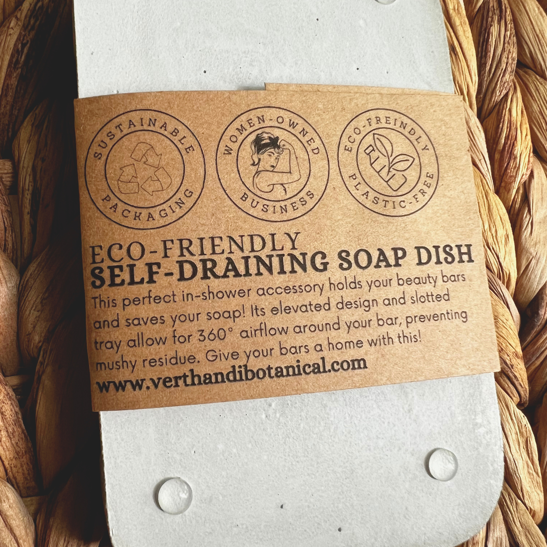 BohoNordic Hygge Concrete Soap Tray, bottom view with label