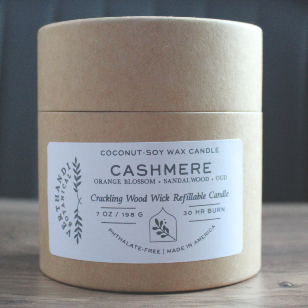 Coconut-soy wax candle labeled &