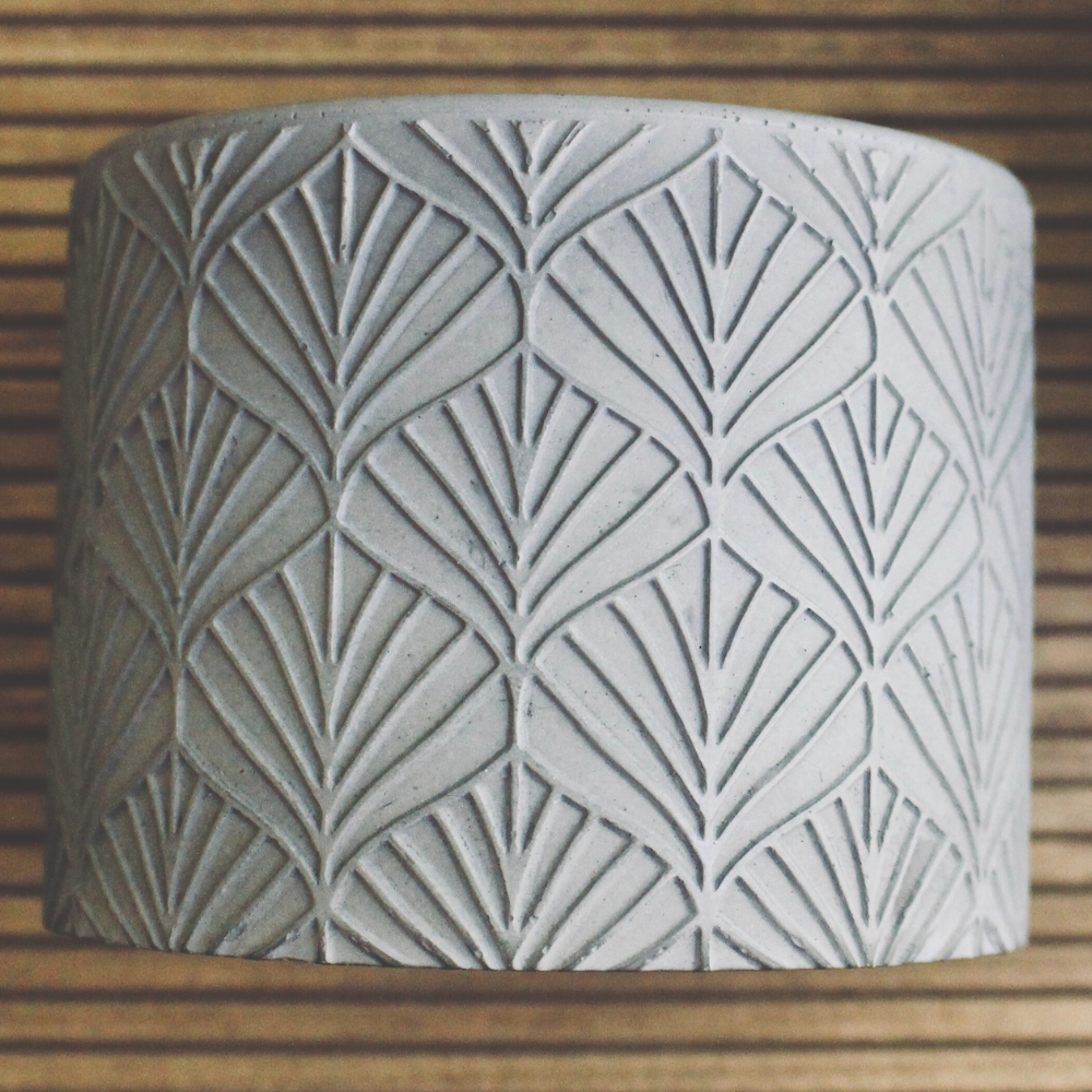 VINTAGE LEAF CONCRETE EMPTY & REFILLABLE CANDLE VESSEL