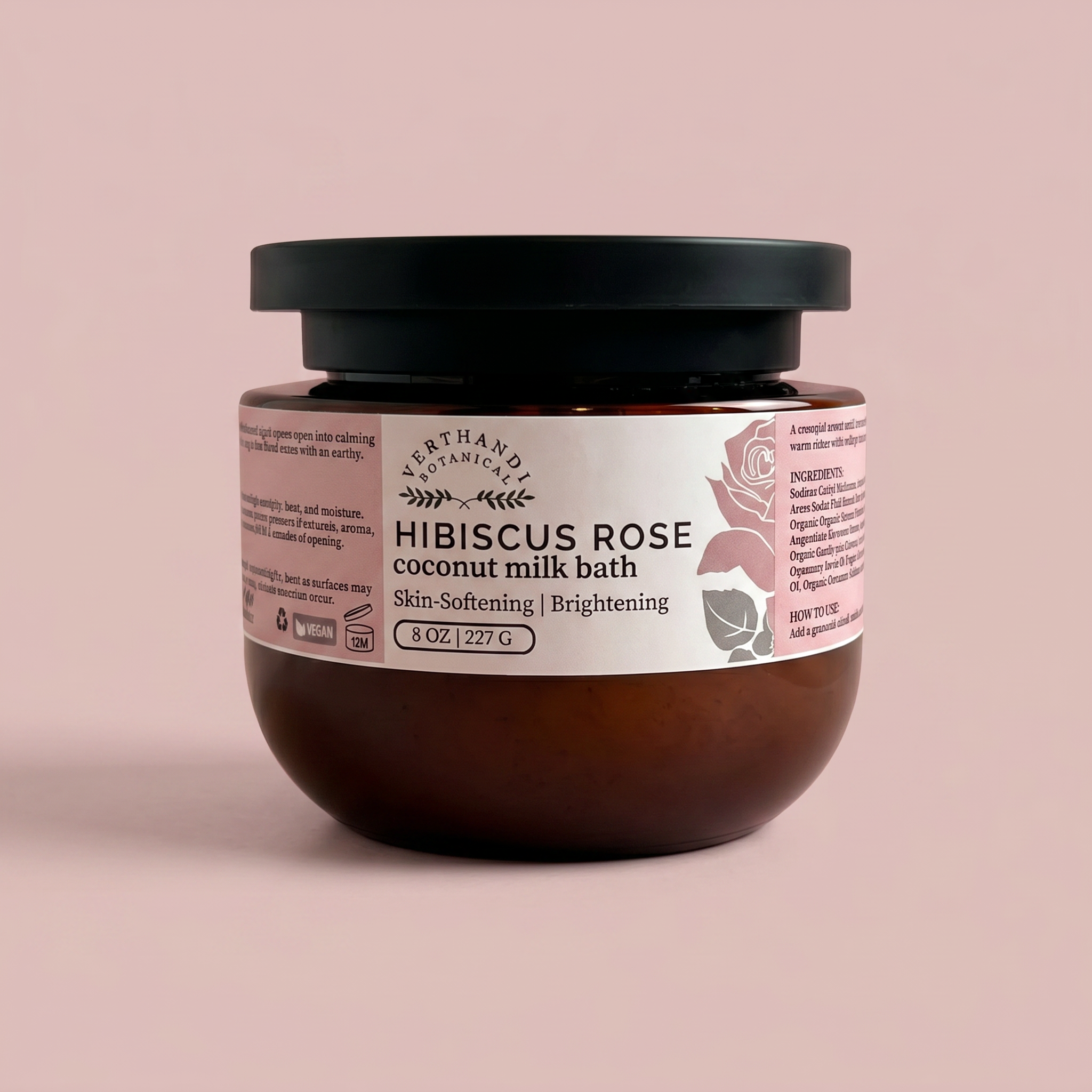 Hibiscus Rose Foaming Coconut Milk Bath with sweet orange, grapefruit, and jasmine by Verthandi Botanical