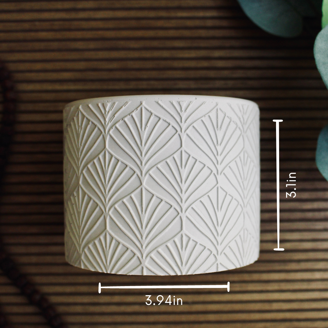 VINTAGE LEAF CONCRETE EMPTY & REFILLABLE CANDLE VESSEL