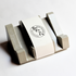 Boho Zen Concrete Soap Tray, Side View, with label