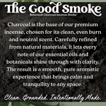 Load image into Gallery viewer, Text description of Botanical Charcoal Incense Sticks with black background
