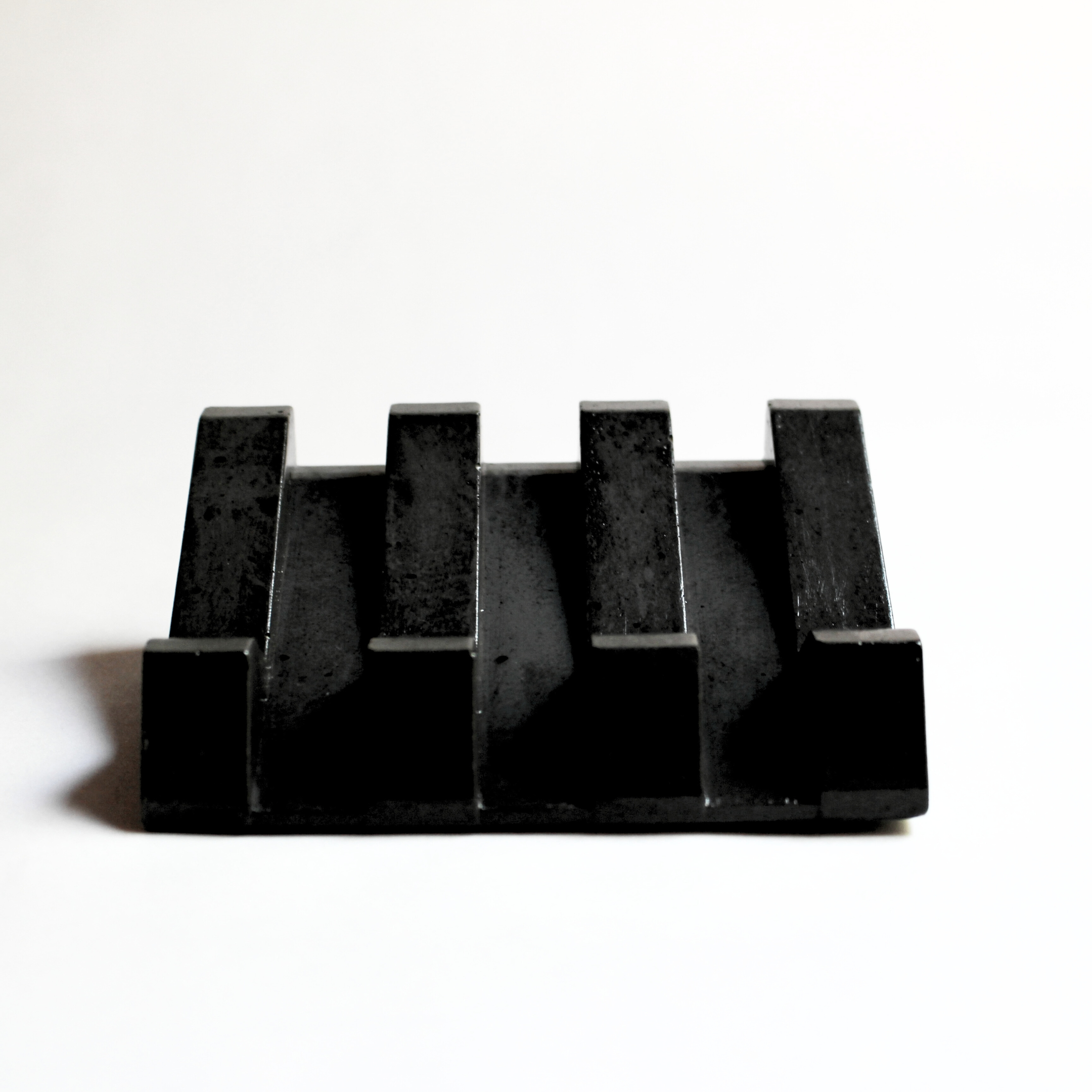 Crow Zen Concrete Soap Tray, Front View