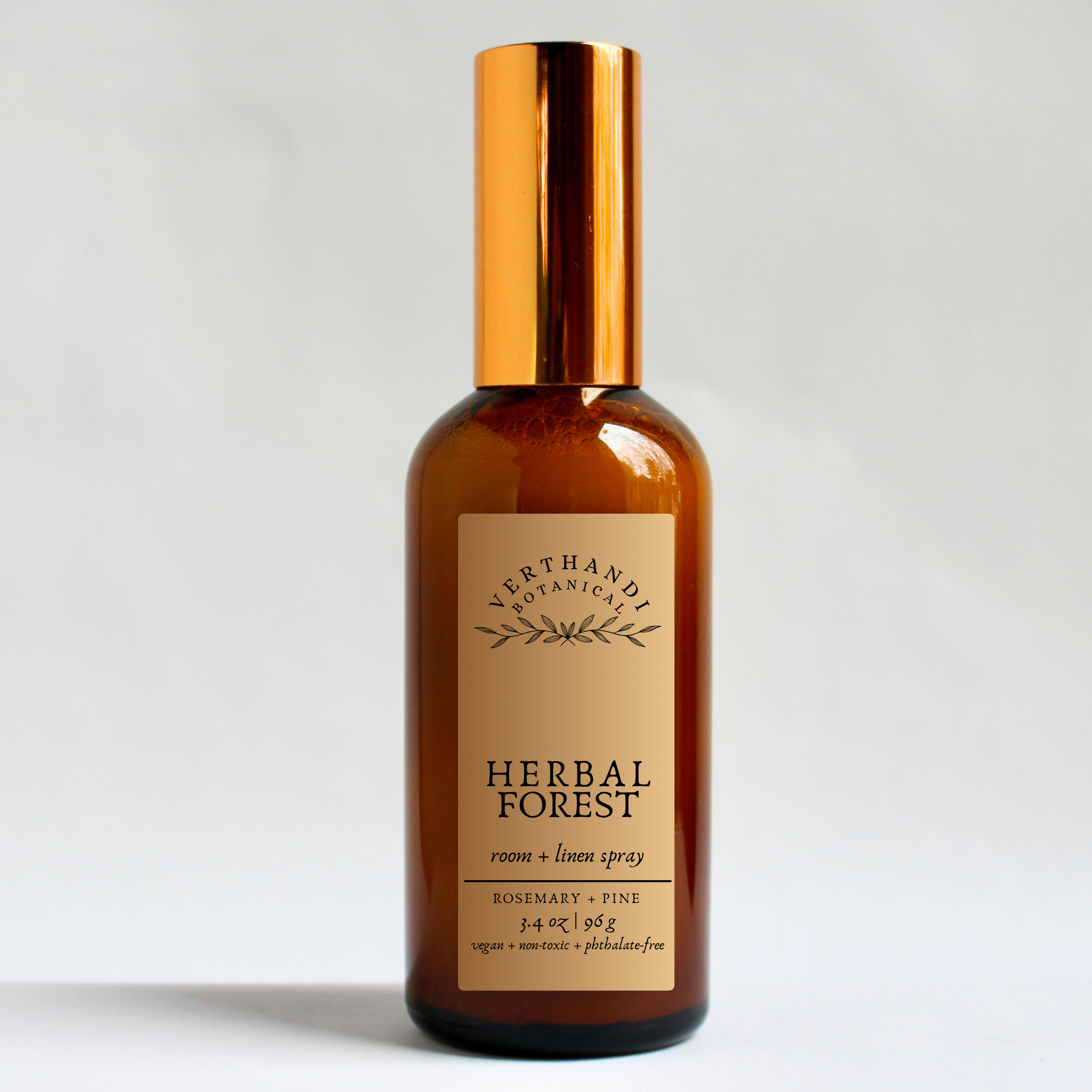 Amber Brown  glass spray bottle labeled &