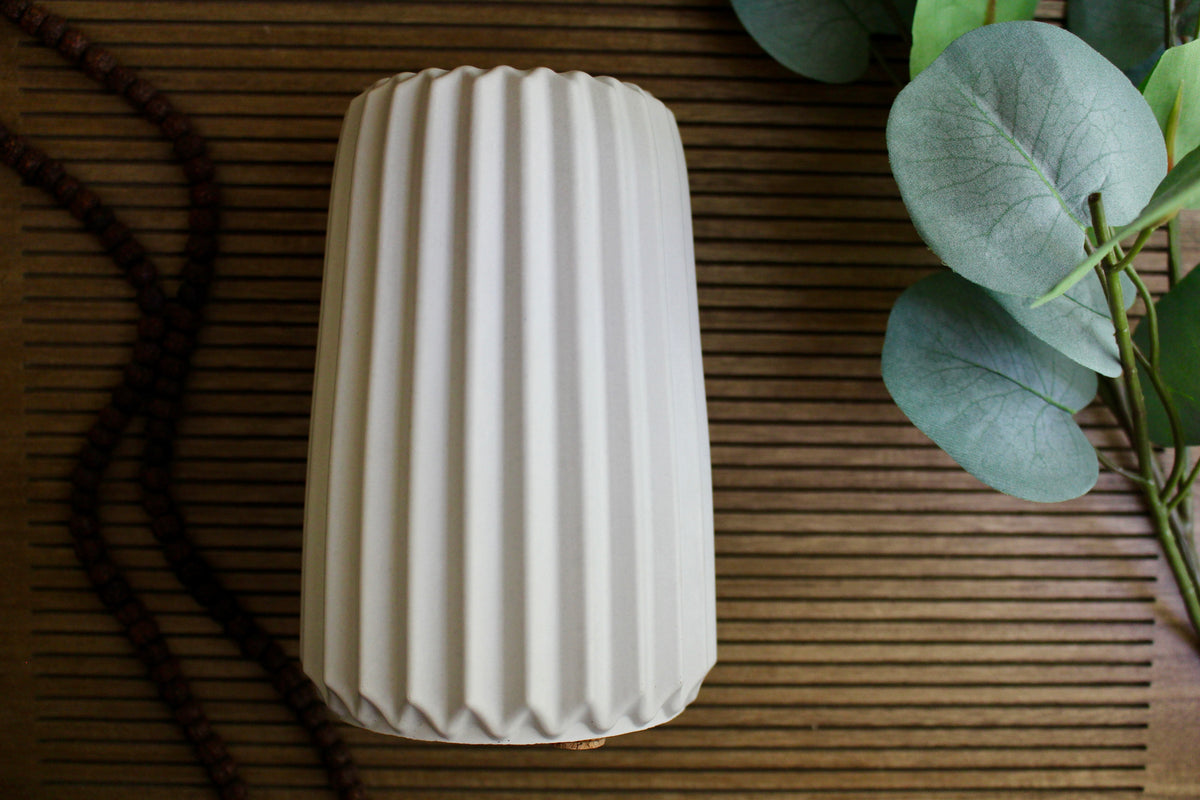 Vertical Stripe Vase in Crow Dark Gray