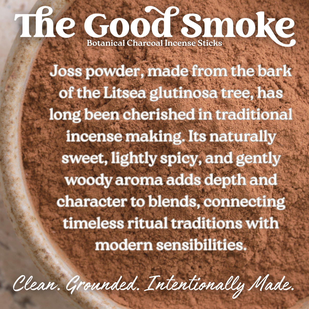 The Good Smoke botanical charcoal incense stick, close-up