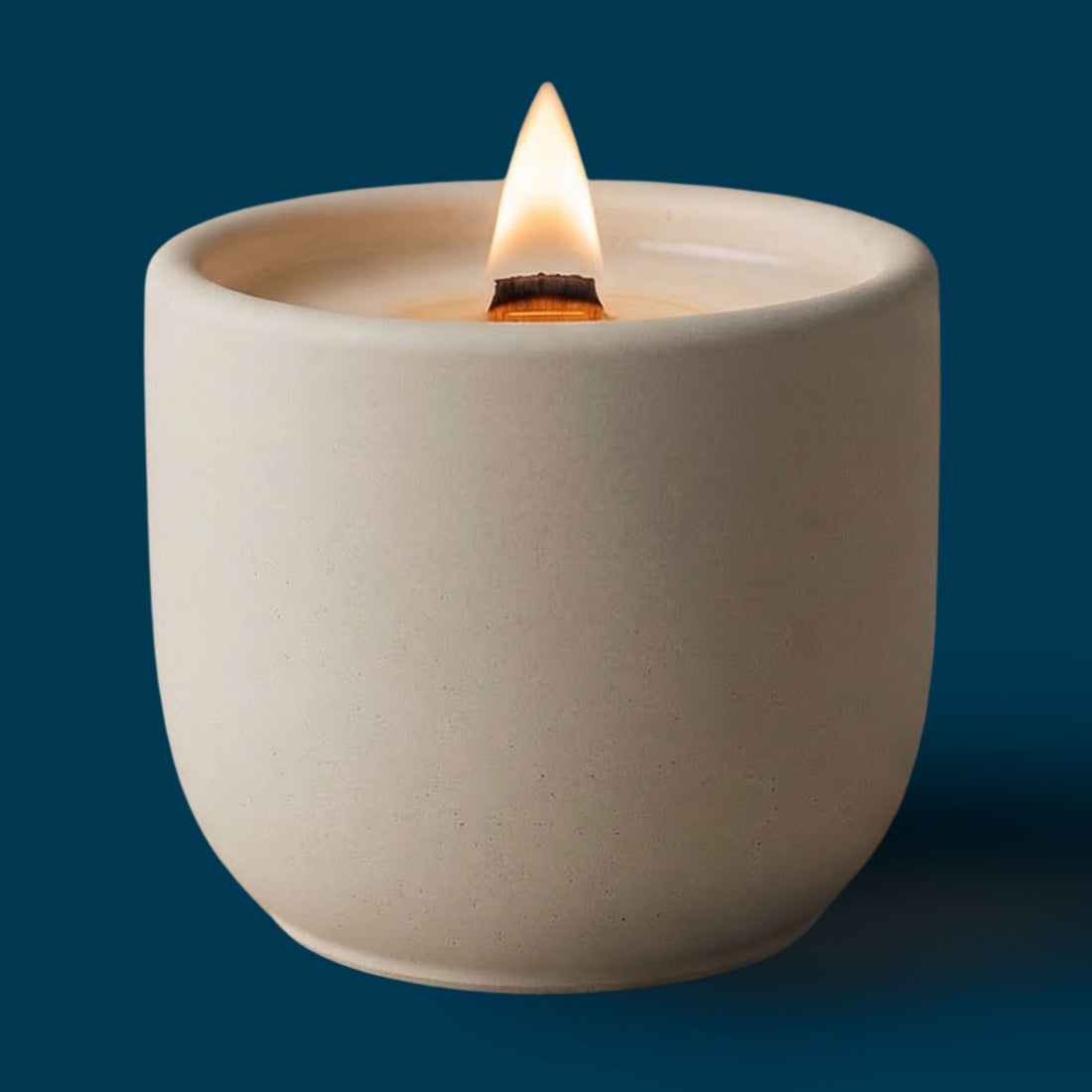 Mystic scented candle with a crackling wood wick in a concrete jar  