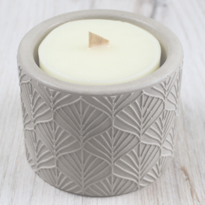VINTAGE LEAF CONCRETE EMPTY &amp; REFILLABLE CANDLE VESSEL