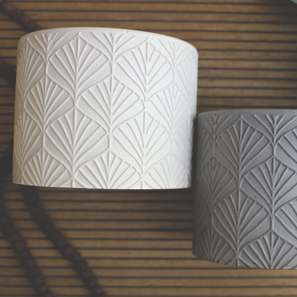 VINTAGE LEAF CONCRETE EMPTY &amp; REFILLABLE CANDLE VESSEL