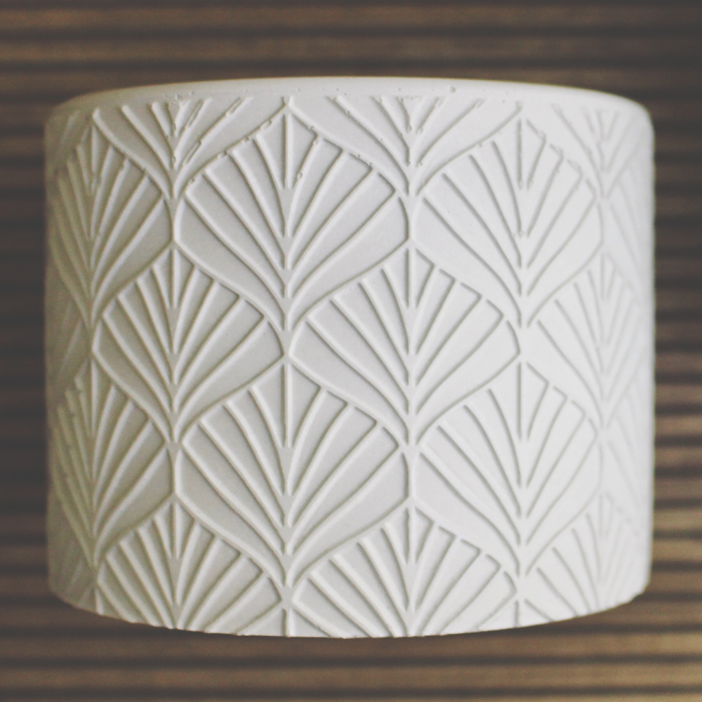 VINTAGE LEAF CONCRETE EMPTY &amp; REFILLABLE CANDLE VESSEL