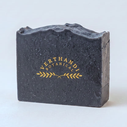 Detox Charcoal Natural Soap made with activated charcoal and scented with pure essential oils of tea tree and eucalyptus main product image