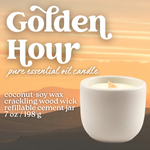 Load image into Gallery viewer, GOLDEN HOUR - YELLOW JASPER CRYSTAL - ESSENTIAL OIL CANDLE
