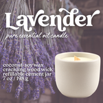 Load image into Gallery viewer, LAVENDER - CLEAR QUARTZ CRYSTAL - ESSENTIAL OIL CANDLE
