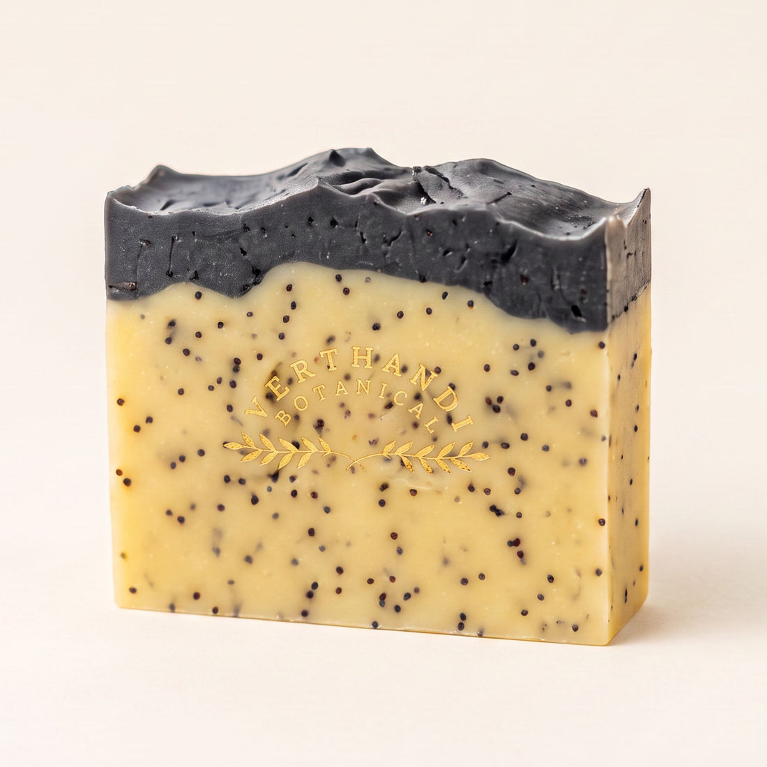 Lemon Poppy Natural Soap made with activated charcoal and scented with pure essential oils main product image
