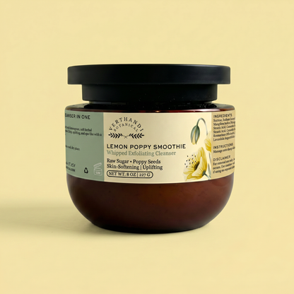 Lemon Poppy Sugar Scrub by Verthandi Botanical is a  Whipped exfoliating cleanser