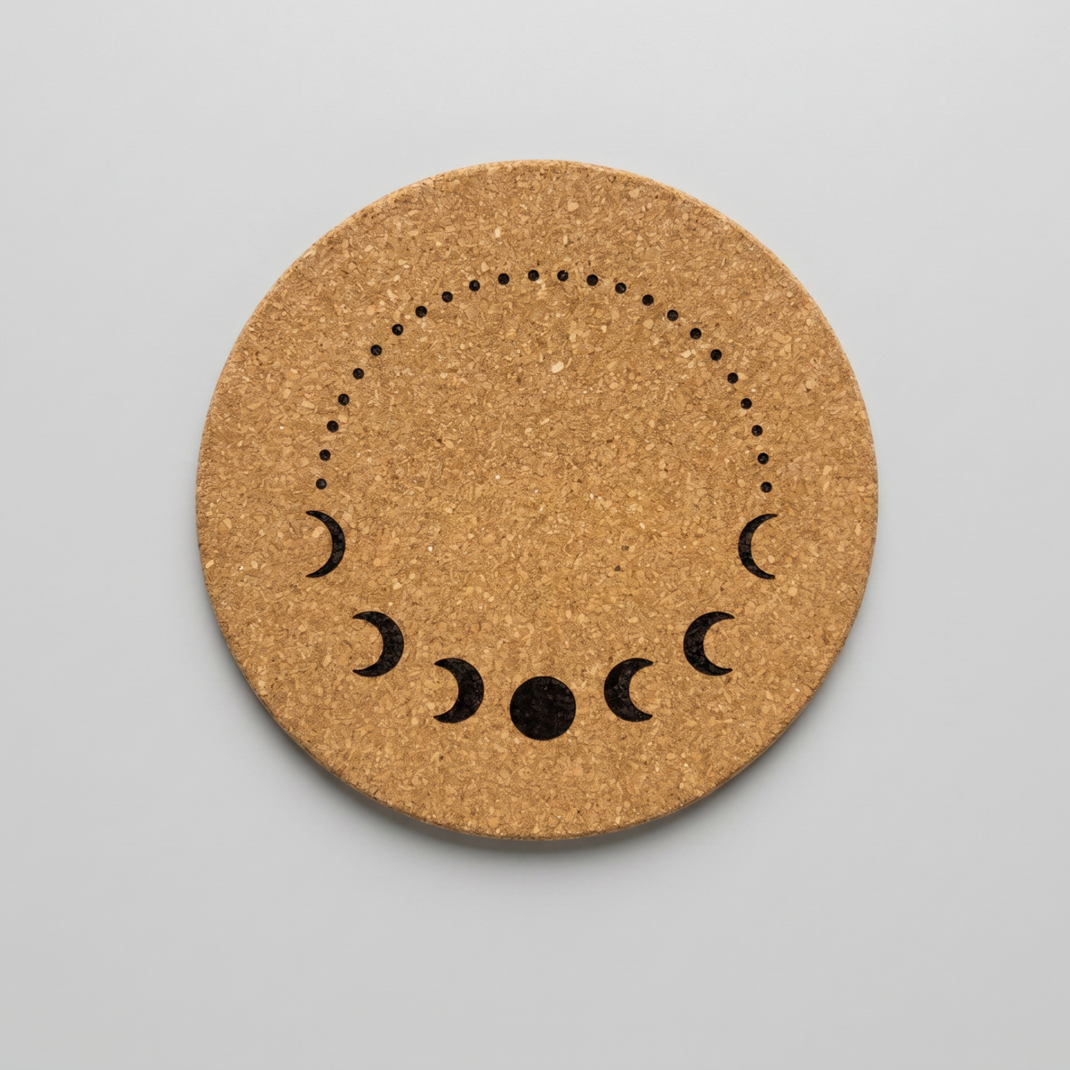 Moon Phase Natural Cork Coaster by Verthandi Botanical