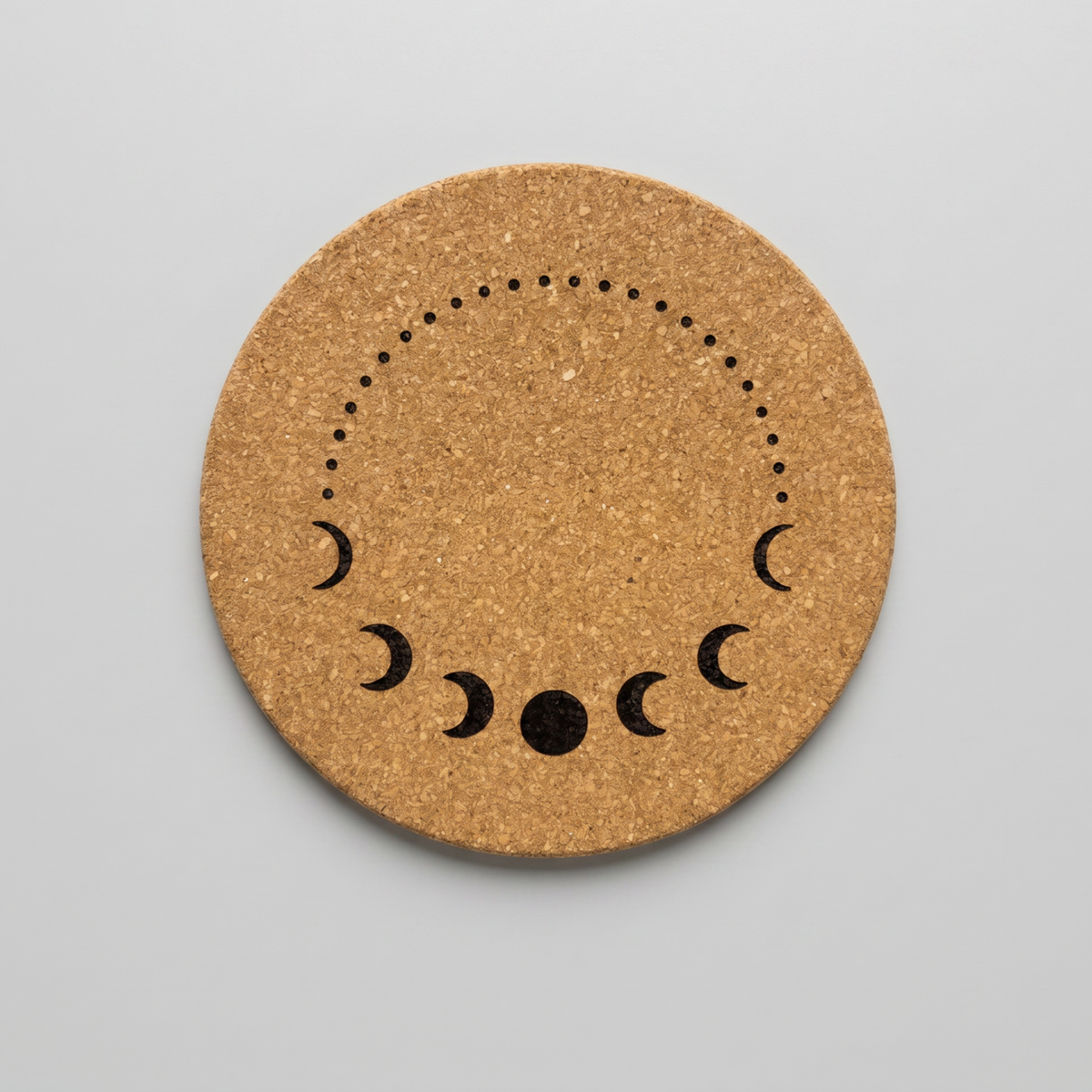 Moon Phase Natural Cork Coaster by Verthandi Botanical