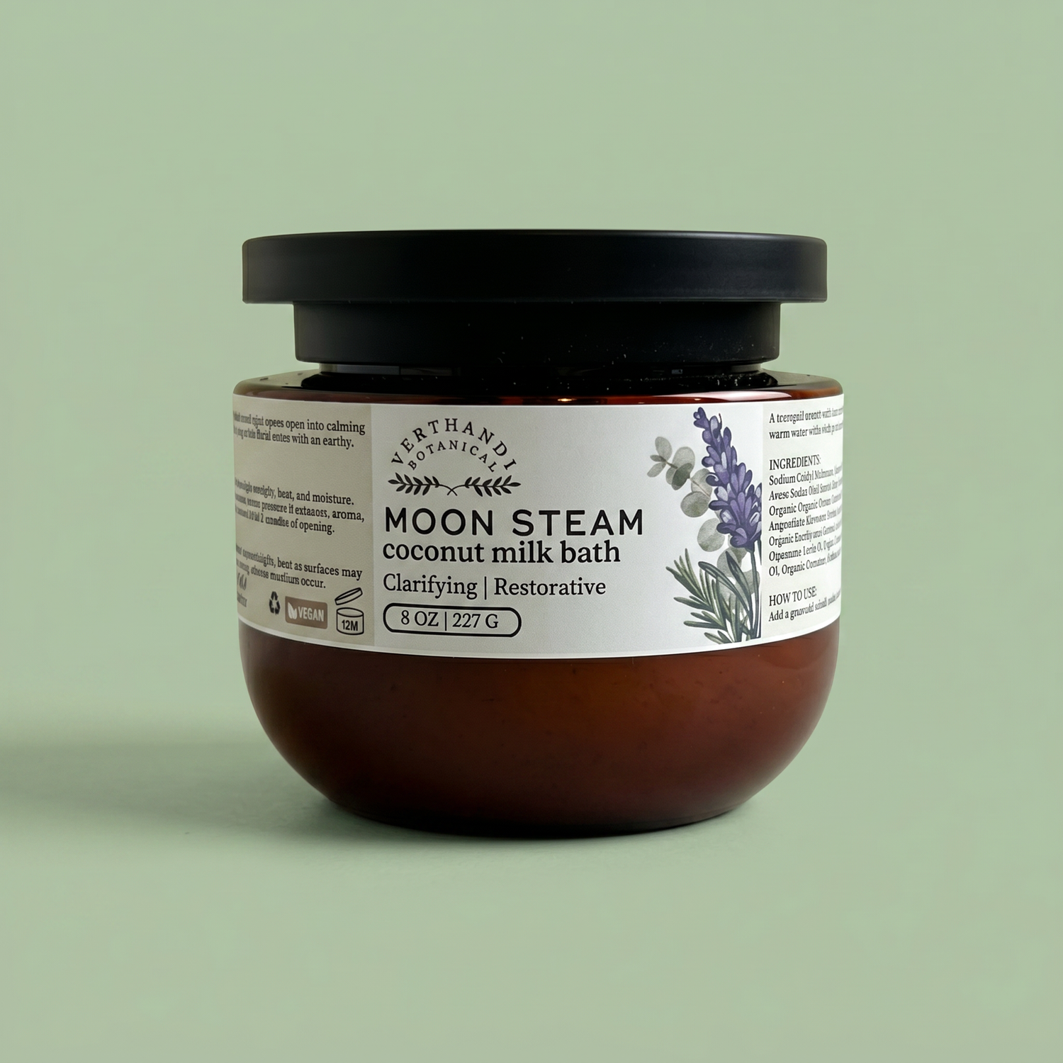 Moon Steam Foaming Coconut Milk Bath with lavender and peppermint by Verthandi Botanical