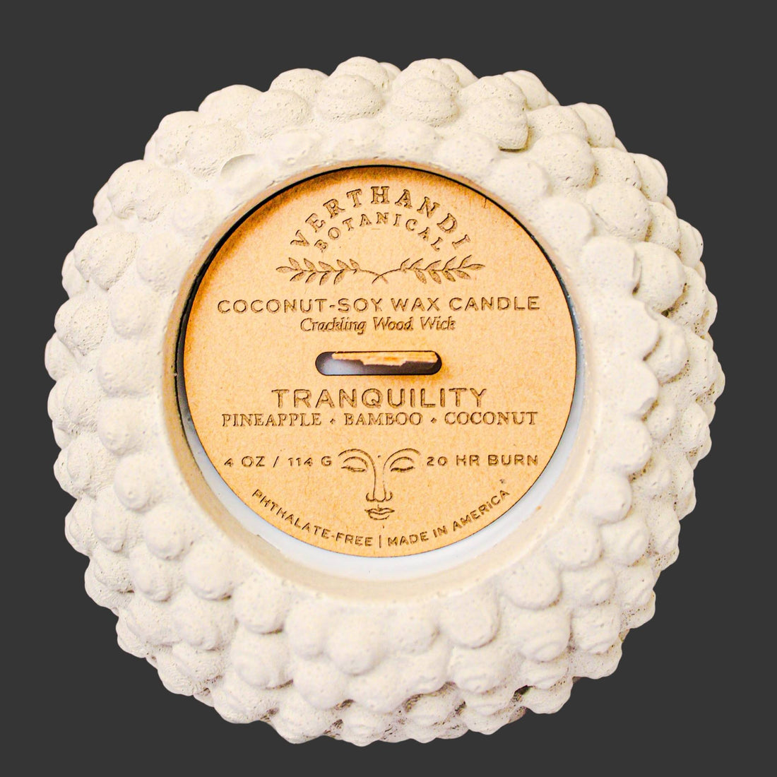 tranquility buddha scented candle verthandi botanical pineapple coconut scented candle