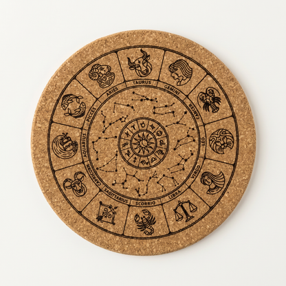 Zodiac Natural Cork Coaster by Verthandi Botanical